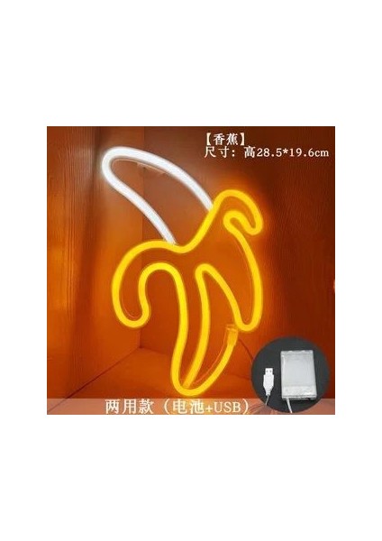 Muz Neon Tabelalar Işıkları Yazıt Dekor Yatak Odası Oyun Odası Dekor Için LED Duvar Lambası Noel Doğum Günü Hediyesi Düğün Parti Asılı (Yurt Dışından)