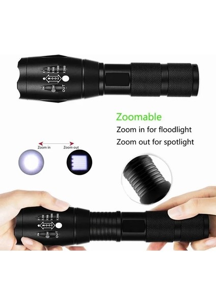 E5 Güçlü LED Taktik El Feneri Şarjlı Torch Taşınabilir Edc LED Kamp Lambası Taktik El Feneri Meşaleler Işık Lanternas (Yurt Dışından)