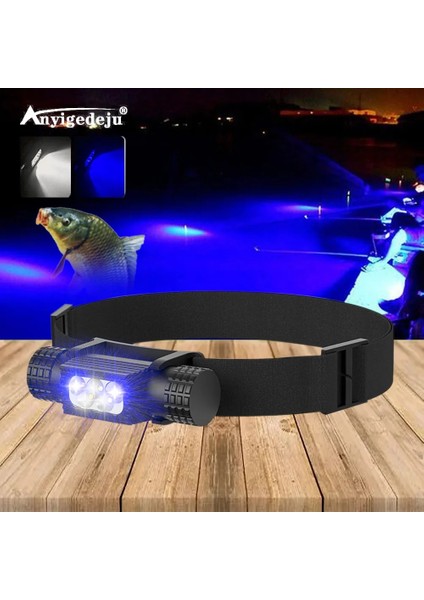 A Xpg G2 LED Mght Balıkçılık Far Yüksek Güç Beyaz Mavi Far Tip-C USB Baş Feneri Balık Yakalamak El Feneri Lambası (Yurt Dışından) fiyatları
