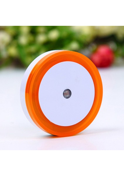 Yuvarlak-Turuncu Mini LED Gece Lambası Euus Fiş Alacakaranlık Şafak Sensörü Duvar Gece Lambası Kare Yatak Odası Koridor Merdiven Koridor (Yurt Dışından)