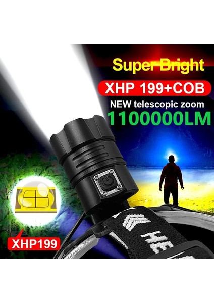 B-18650-XHP199 Lümen Xhowerful LED Far XHP160 USB Şarj Edilebilir Far Başkanı El Feneri Balıkçılık Kamp Kafa Lambası (Yurt Dışından) modelleri