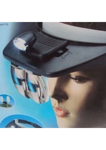 Çalışma Okuma LED Gece Lambası Kafa Lambası Büyüteç 4 x 3D Lens LED Lamba Okuma Optivisor Cam Loupes Takı Saat Tamiri (Yurt Dışından)