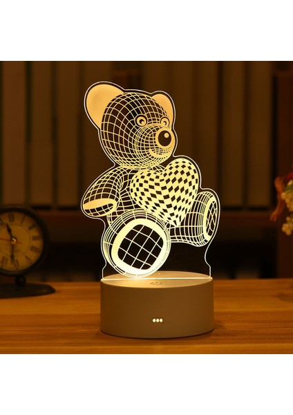 Kalp Kalp Aşk Akrilik 3D Gece Lambası USB Dıy Çocuk Yatak Odası Gece Lambası Gece Lambası Sevgililer Günü Dekor Için Noel Düğün Hediyeleri (Yurt Dışından)