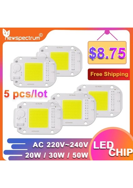 6000K Stili 220V Lot LED Cob Lamw 30W LED 50W AC220V 240V Dıy Projektör Için Sürücüsüz LED Ampul Spot Açık Lamba Boncuk (Yurt Dışından)