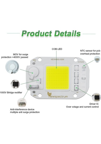 6000K Stili 220V Lot LED Cob Lamw 30W LED 50W AC220V 240V Dıy Projektör Için Sürücüsüz LED Ampul Spot Açık Lamba Boncuk (Yurt Dışından)