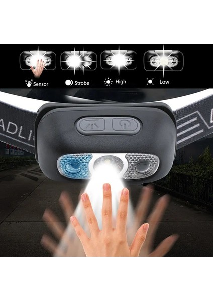 A Lm Mini LED Far Vücut Hareket Sensörü Far USB Şarjlı Şarj Edilebilir Kamp El Feneri Başkanı Işık Torch Lambası (Yurt Dışından) fırsatları