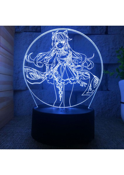 No.18 Stili No.2 Boyutu 3D Akrilik LED Gece Lambası Ge Etki Anime Figürleri Modeli Hu Tao Lamba Rgb Dokunmatik Dekoratif Masa Lambası Noel Yeni Yıl Hediyeleri (Yurt Dışından)