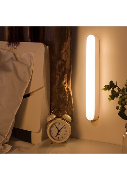 30CM Tarzı 30CM USB LED Gece Lambası Hareket Sensörü Şarj Edilebilir Gece Lambası Mutfak Merdiven Dolap Dolap Yatak Odası Warmcold Beyaz (Yurt Dışından)