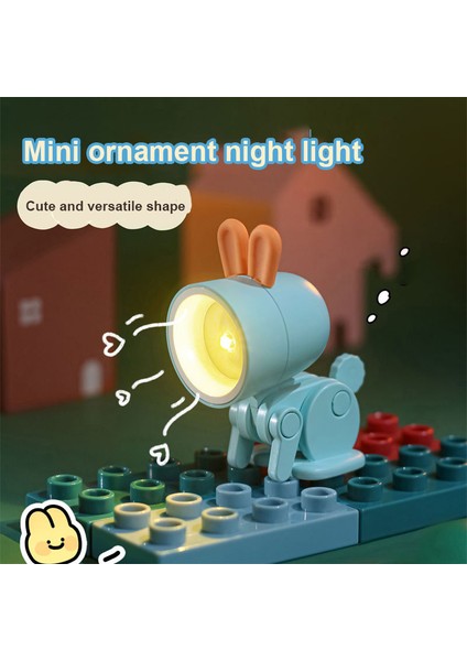 A07-MANYETIK LED Mini Gece Lambası Sevimli Köpek Geyik Katlanabilir Masa Lambaları Masaüstü Süs Kitap Işık Çocuk Odası Başucu Yatak Odası Dekor Tatil Hediyeler (Yurt Dışından)