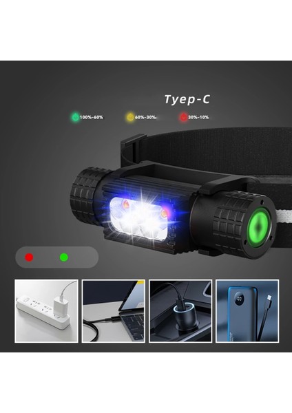 A Xpg G2 LED Mght Balıkçılık Far Yüksek Güç Beyaz Mavi Far Tip-C USB Baş Feneri Balık Yakalamak El Feneri Lambası (Yurt Dışından) indirimleri