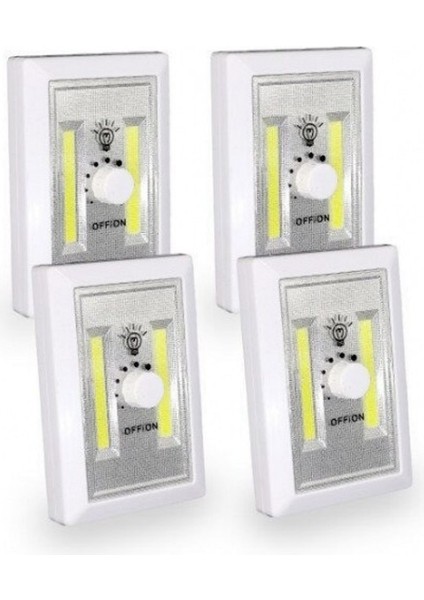 Cob Manyetik Mini LED Akülü Işık Anahtarı Duvar Gece Işıkları Pil Kumandalı Mutfak Dolabı Garaj Dolap Kamp Acil Durum Lambası (Yurt Dışından)