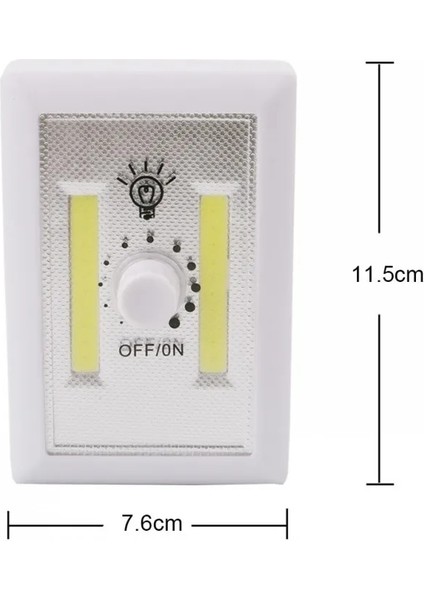 Cob Manyetik Mini LED Akülü Işık Anahtarı Duvar Gece Işıkları Pil Kumandalı Mutfak Dolabı Garaj Dolap Kamp Acil Durum Lambası (Yurt Dışından)