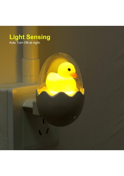 Sarı Ab Tak 220 V Duvar Soket Lambaları LED Gece Lambası Kontrol Sensörü Sevimli Sarı Ördek Yatak Odası Lambası Çocuklar Için Hediye (Yurt Dışından)