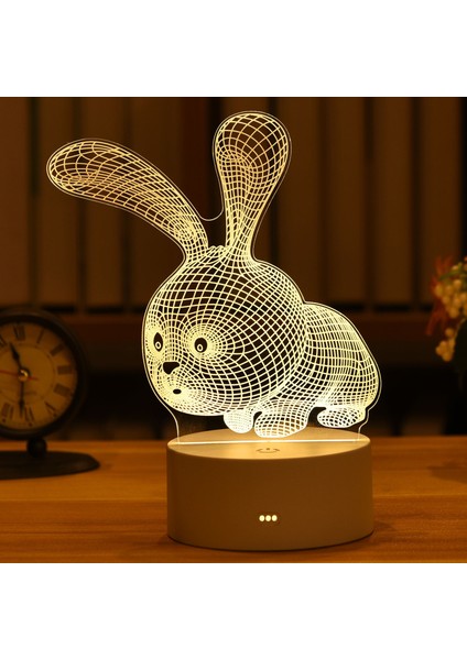 Tavşan Tarzı Xuedilu Akrilik 3D Lamba LED Gece Lambası Yeni Yatak Odası Dekorasyon Romantik Kalp Tavşan Masa Lambası Sevgililer Günü Paskalya Dekoru (Yurt Dışından) indirimleri