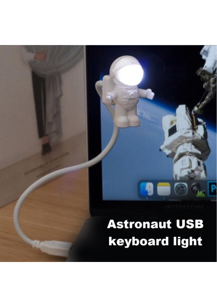 Kahverengi USB Astronot LED Gece Lambası Bilgisayar Klavye Işığı Yaratıcı Kitap Işığı USB Powered Astronot Masa Lambası Dizüstü Güç Bankası Işık (Yurt Dışından) fiyatları