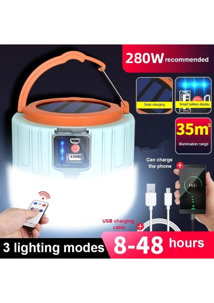 5W Süper Parlak Kamp Lambası USB Şarj Edilebilir Güneş Enerjisi LED Işık Taşınabilir Fenerler Gece Aydınlatma Acil Işık Barbekü Yürüyüş Için (Yurt Dışından) fiyatları