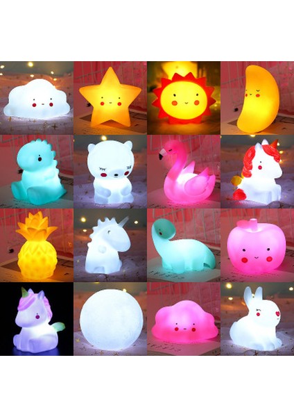 Ay Tarzı Ay Ayı Unicorn Bulut Yıldız Ay LED Gece Lambası Lambası Sevimli Hayvan Karikatür Gece Lambası Bebek Çocuk Odası Başucu Yatak Odası Oturma Odası Için (Yurt Dışından) modelleri