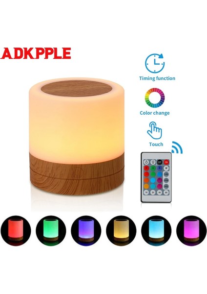 M1 Rgb Uzaktan Kumanda Dokunmatik Kısılabilir Lamolor Değişen Gece Dokunmatik Taşınabilir Çocuk Masa Başucu Işık USB Şarj Gece Lambası (Yurt Dışından)