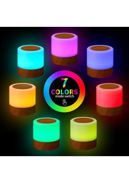 M1 Rgb Uzaktan Kumanda Dokunmatik Kısılabilir Lamolor Değişen Gece Dokunmatik Taşınabilir Çocuk Masa Başucu Işık USB Şarj Gece Lambası (Yurt Dışından)