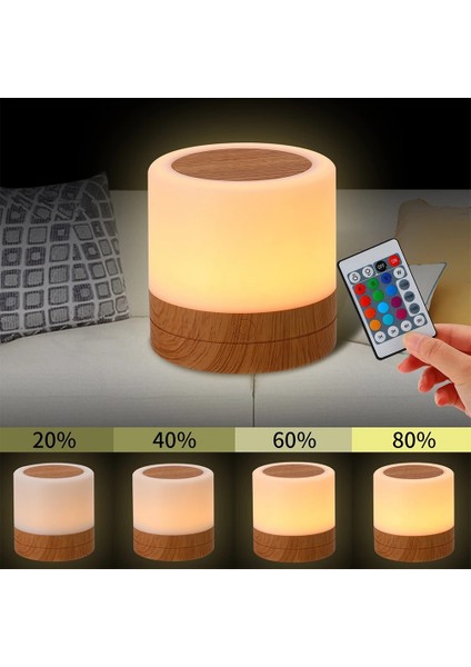 M1 Rgb Uzaktan Kumanda Dokunmatik Kısılabilir Lamolor Değişen Gece Dokunmatik Taşınabilir Çocuk Masa Başucu Işık USB Şarj Gece Lambası (Yurt Dışından)