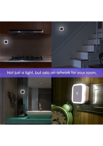 Beyaz Sensör Kontrolü LED Gece Lambası Kablosuz Bebek Odası Tuvalet Duvar Lambası Plug-In Dolap Dolap Işığı Merdiven Sundurma Işık (Yurt Dışından)