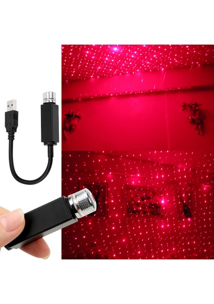 Yeşil USB Powered Mini LED Araba Çatı Yıldız Gece Işıkları Lazer Atmosfer Ortam Projektör Araç Iç Atmosfer Galaxy Lamba Dekor (Yurt Dışından)