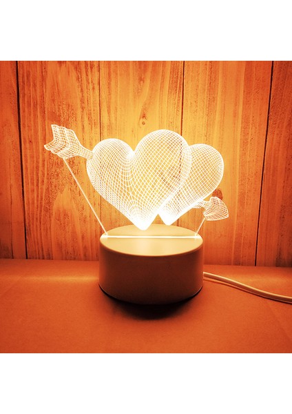 Zhuanjie Tarzı Jita Romantik Aşk 3D Akrilik LED Lamba Ev Için Çocuk Gece Lambası Masa Lambası Doğum Günü Partisi Dekor Sevgililer Günü Başucu Lambası (Yurt Dışından) fırsatları