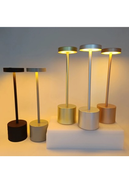 Gümüş LED Bar Masası Lambaları Modern Restoran Yemeği Standı Aydınlatma Armatürleri Şarj Edilebilir Taşınabilir Pil Masa Lambası Yemek Odası Ev Dekor (Yurt Dışından) fiyatları