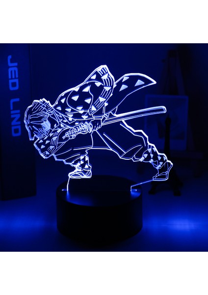 F Tarzı K Akrilik LED Gece Lambası Anime Iblis Avcısı Agatsuma Zenitsu Şekil Çocuklar Için Çocuk Yatak Odası Dekoru Serin Kimetsu Hiçbir Yaiba Lamba Hediye (Yurt Dışından)