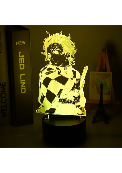 F Tarzı K Akrilik LED Gece Lambası Anime Iblis Avcısı Agatsuma Zenitsu Şekil Çocuklar Için Çocuk Yatak Odası Dekoru Serin Kimetsu Hiçbir Yaiba Lamba Hediye (Yurt Dışından)