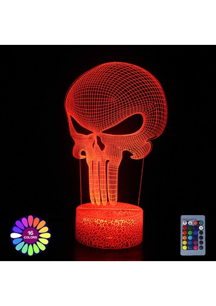 SS-1895 Stili SS-672 Kafatası Kabak 3D Lamba Akrilik Masa Lambası Cadılar Bayramı Dekorasyon Ev Tatil Hediyeler Için Dokunmatik Uzaktan LED Gece Lambası Masa Süsleme (Yurt Dışından)