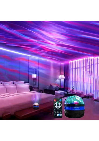 Aurora USB Yıldızlı Projektör Işığı 7 Renk Desenleri ile Okyanus Dalgası Gece Işıkları Çocuklar Için Yatak Odası, Çok Fonksiyonlu Polar Lamba Mesih Hediye (Yurt Dışından)
