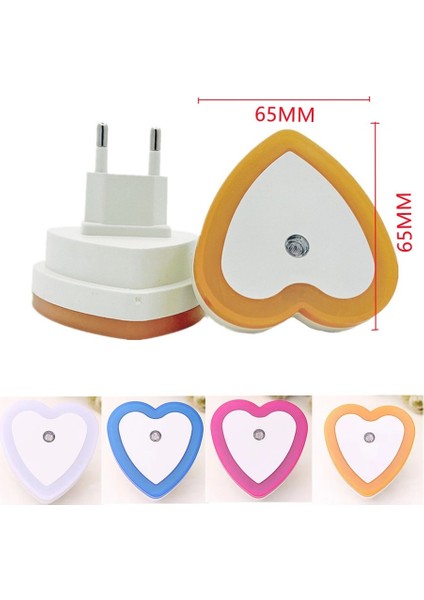Yuvarlak-Beyaz Mini LED Gece Lambası Euus Fiş Alacakaranlık Şafak Sensörü Duvar Gece Lambası Kare Yatak Odası Koridor Merdiven Koridor (Yurt Dışından)