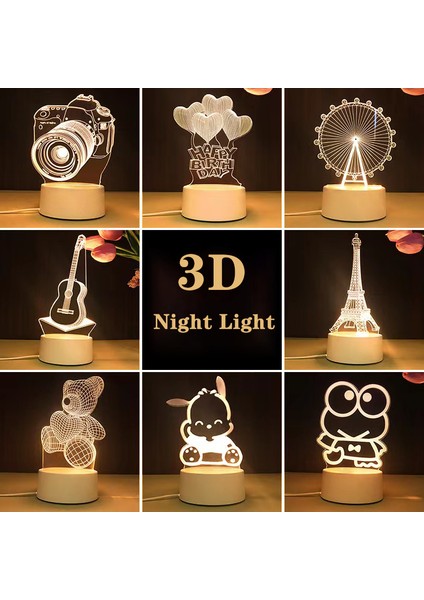 Kamera Tarzı Chengbao Yeni Çocuklar Gece Lambası 3D LED Gece Lambası Yaratıcı Masa Başucu Lambası Romantik Kalp Ayı Işık Çocuklar Gril Ev Dekor Noel Hediyesi (Yurt Dışından)