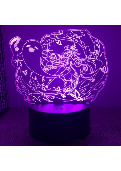 No.21 Stili No.32 Boyutu 3D Akrilik LED Gece Lambası Ge Etki Anime Figürleri Modeli Hu Tao Lamba Rgb Dokunmatik Dekoratif Masa Lambası Noel Yeni Yıl Hediyeleri (Yurt Dışından)