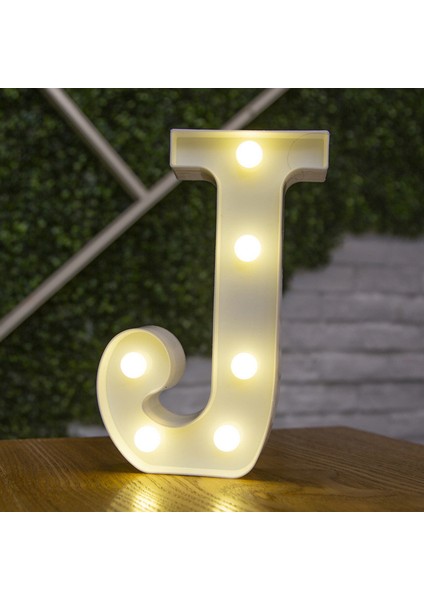 Q Stili J Alfabe Mektup LED Gece Işığı Numarası Lambası Doğum Günü Duvar Düğün Parti Yatak Odası Dekorasyon Ev Aksesuarları Sevimli Işık Lambası (Yurt Dışından)