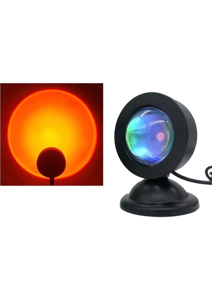 C Mini USB Gün Batımı Lambası Renkli Projektör LED Gece Lambası Ev Yatak Odası Atmosfer Masaüstü Masa Arka Plan Duvar Dekorasyon Aydınlatma (Yurt Dışından)