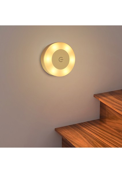 Beyaz LED Dokunmatik Sensör Gece Işıkları 3 Mod Manyetik Taban Duvar Lambası USB Şarj Edilebilir Yuvarlak Taşınabilir Karartma Yumuşak Işık Gece Lambası (Yurt Dışından)