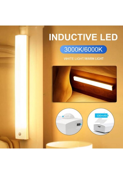 Yeşil cm Hareket Sensörlü Işık Kablosuz LED Gece Lambası Dolap Işığı USB Dolap Dolap Işığı Duvar Dekoratif Lamba (Yurt Dışından)