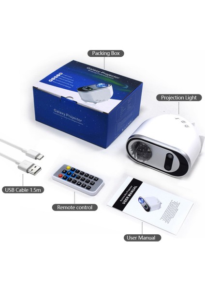 Beyaz Kuzey Işığı Aurora Projektörler Galaxy Bluetooth Yıldız Projektör Yıldızlı Gökyüzü Ay Lambası Dekorasyon Yatak Odası Ev Odası Armatürler (Yurt Dışından)