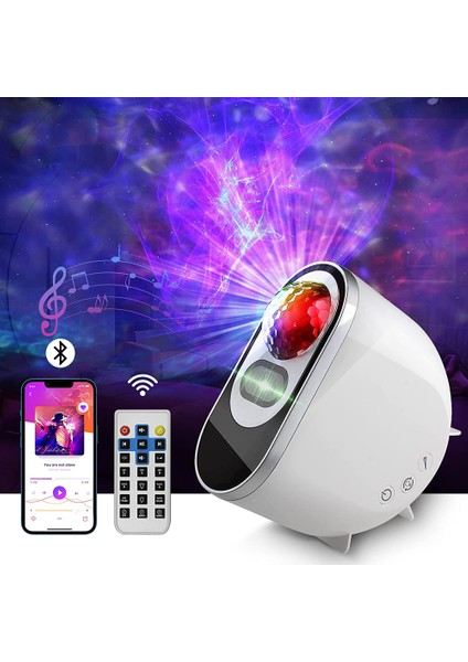 Beyaz Kuzey Işığı Aurora Projektörler Galaxy Bluetooth Yıldız Projektör Yıldızlı Gökyüzü Ay Lambası Dekorasyon Yatak Odası Ev Odası Armatürler (Yurt Dışından)