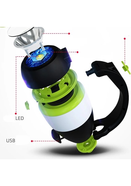ZK30 Çok Fonksiyonlu Kamp Işık Çadır Lambası LED USB Şarj Edilebilir El Feneri Masa Masa Lambası Güç Bankası Çıkışı (Yurt Dışından)