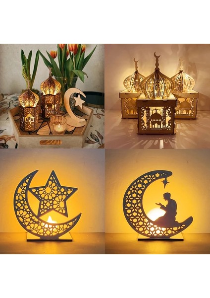 Stil-3-1 Eıd Mubarak Ahşap Kolye Gece Lambası Ramazan Dekorasyon Ev Için Islam Müslüman Parti Dekor Eıd Hediyeler Ay Lambası Odası Dekor (Yurt Dışından) fiyatları