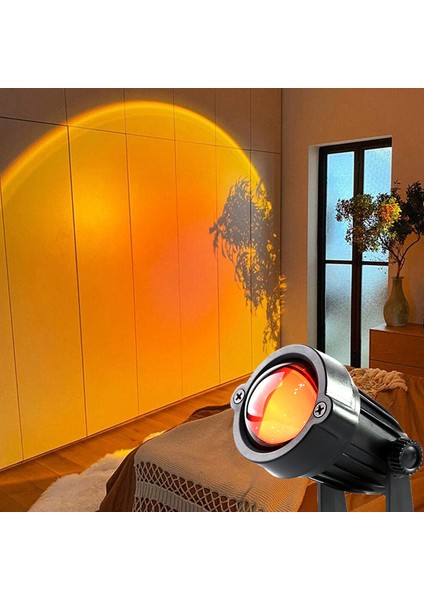 Gökkuşağı Günbatımı Projektör Atmosfer LED Gece Işıkları Yatak Odası Kahve Dükkanı Bar Dekor Işık Çocuk Yatak Odası Sevimli Gece Gün Batımı Projeksiyon Lambası (Yurt Dışından) fiyatları