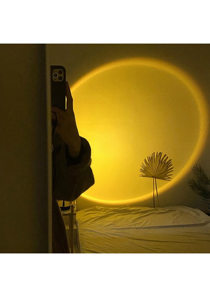 Gökkuşağı Günbatımı Projektör Atmosfer LED Gece Işıkları Yatak Odası Kahve Dükkanı Bar Dekor Işık Çocuk Yatak Odası Sevimli Gece Gün Batımı Projeksiyon Lambası (Yurt Dışından) indirimleri
