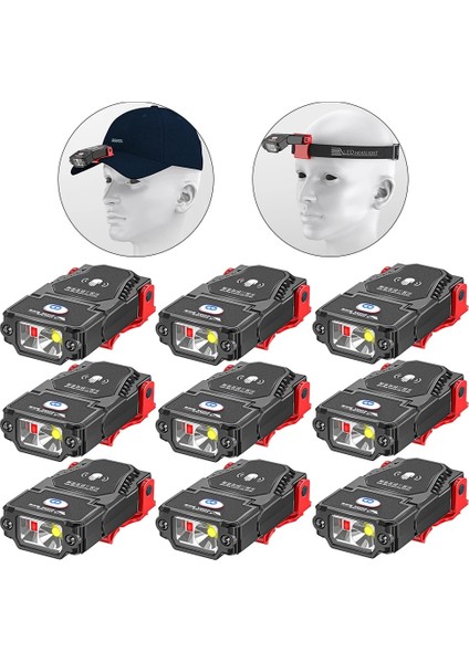 10 Parça Adet LED Sensör Far Şapka Iğnesi Kap Işık Balıkçılık Far USB Şarj Edilebilir Işıklar Ayarlanabilir Açı Kamp Far (Yurt Dışından) fiyatları