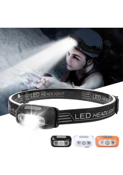 Turuncu Taşınabilir Mini LED Far Hareket Sensörü Şarj Edilebilir Kamp El Feneri Başkanı Işık Güçlü Torch Kafa Lambası Dahili Pil (Yurt Dışından) indirimleri