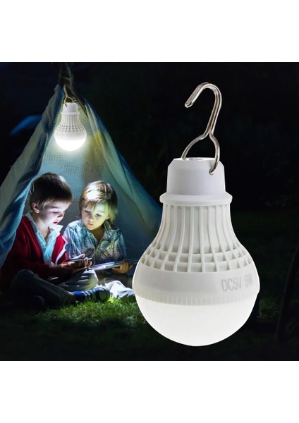 10 Parça Taşınabilir USB LED Ampul Anahtarı Kanca ile 5 W Enerji Tasarruflu Güçlü El Feneri Kamp Fener Okuma Işığı Acil Durum Lambası (Yurt Dışından)