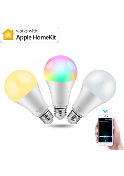 Apple Sertifikalı Tarama Homekit Qr Connect Wifi Akıllı LED Ampul E27 Rgb Kısılabilir Spot Lamba Siri Alexa Google Voice App Kontrolü (Yurt Dışından)