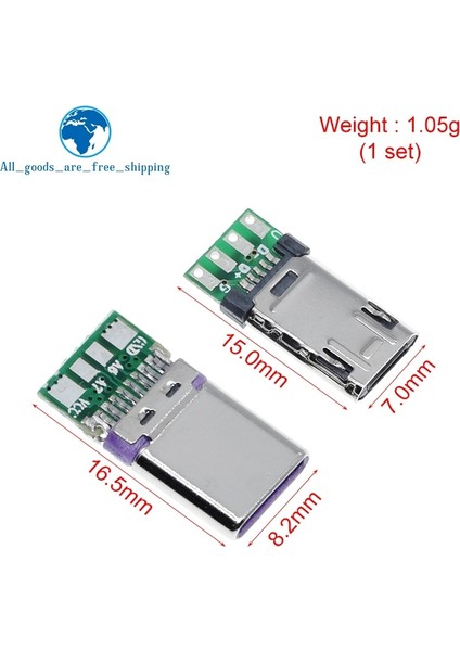 1 Takım Stili 2020 Yeni Mikro Erkek Fiş Pcb Lehim Plakası ile Çift Taraflı Mikro 5p Fiş USB Konnektörü + Tip-C Erkek USB Konektörü Witb (Yurt Dışından) fırsatları